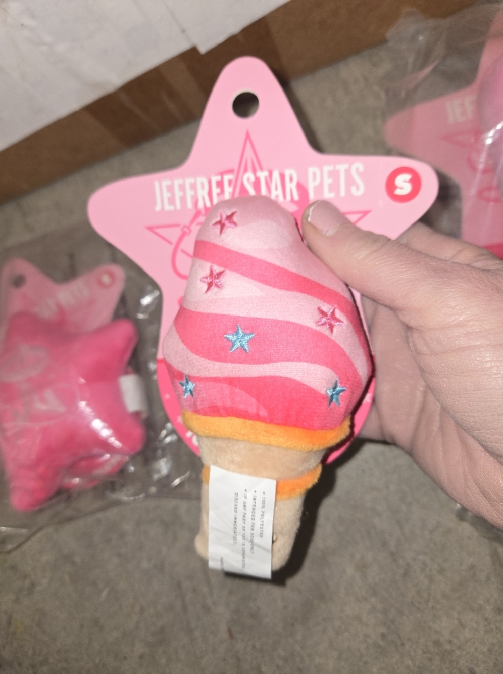 Jeffree Star Pets Pink Ice Cream Plush Dog Toy